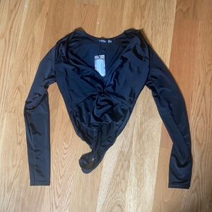 Black boohoo body suit size 4